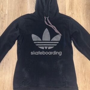 Vintage Adidas Black Skateboarding Climalite Hoodie